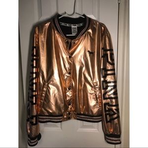 VS PINK Rose Gold Fashion Show Bomber